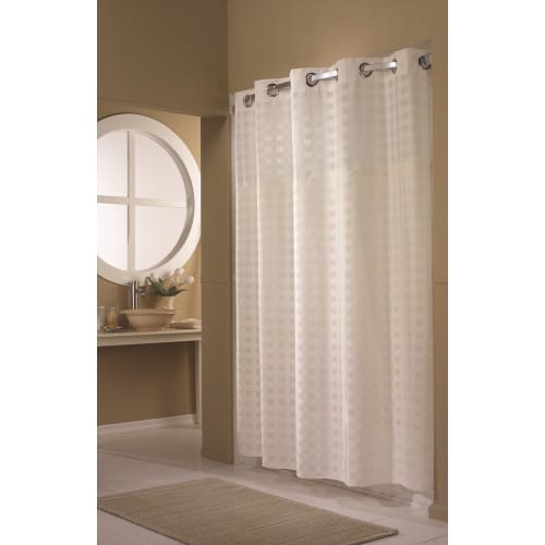 Hookless® Shimmy Square Shower Curtain with It's A Snap!® Liner, 71"x77", White